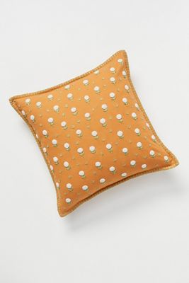 Embroidered Wildflower Pillow