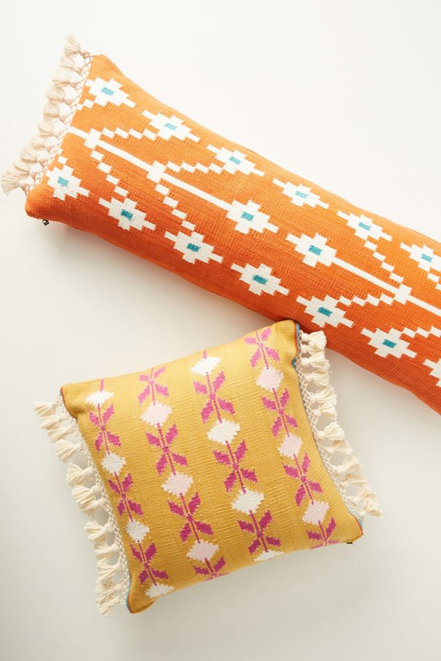 Handwoven Saffron Cushion #1