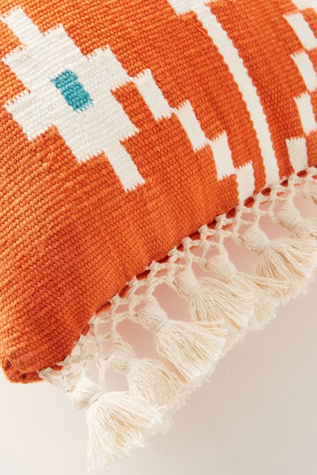Handwoven Saffron Pillow #1