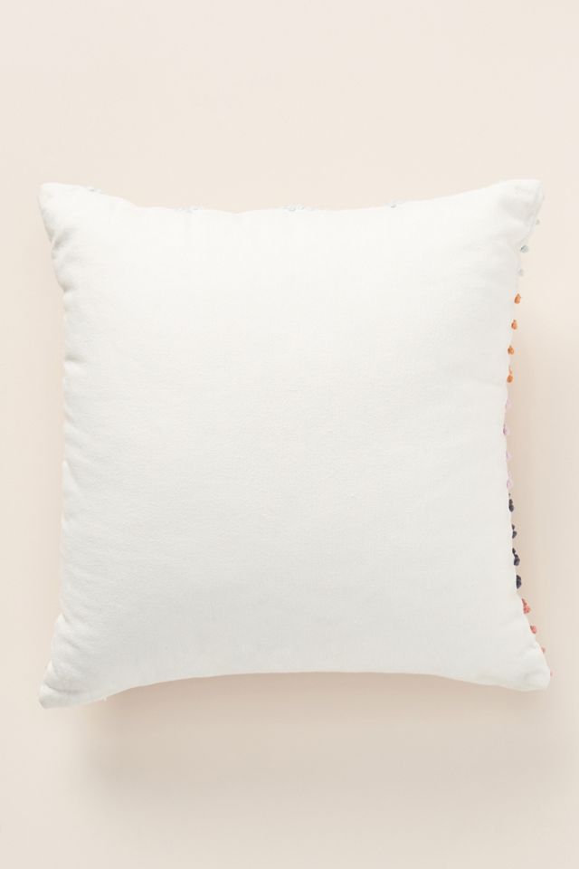 Rainbow-Striped Embroidered Pillow #2