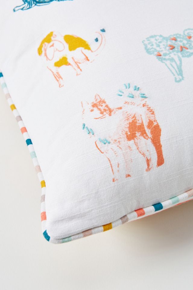 Embroidered Lounging Hound Pillow #3