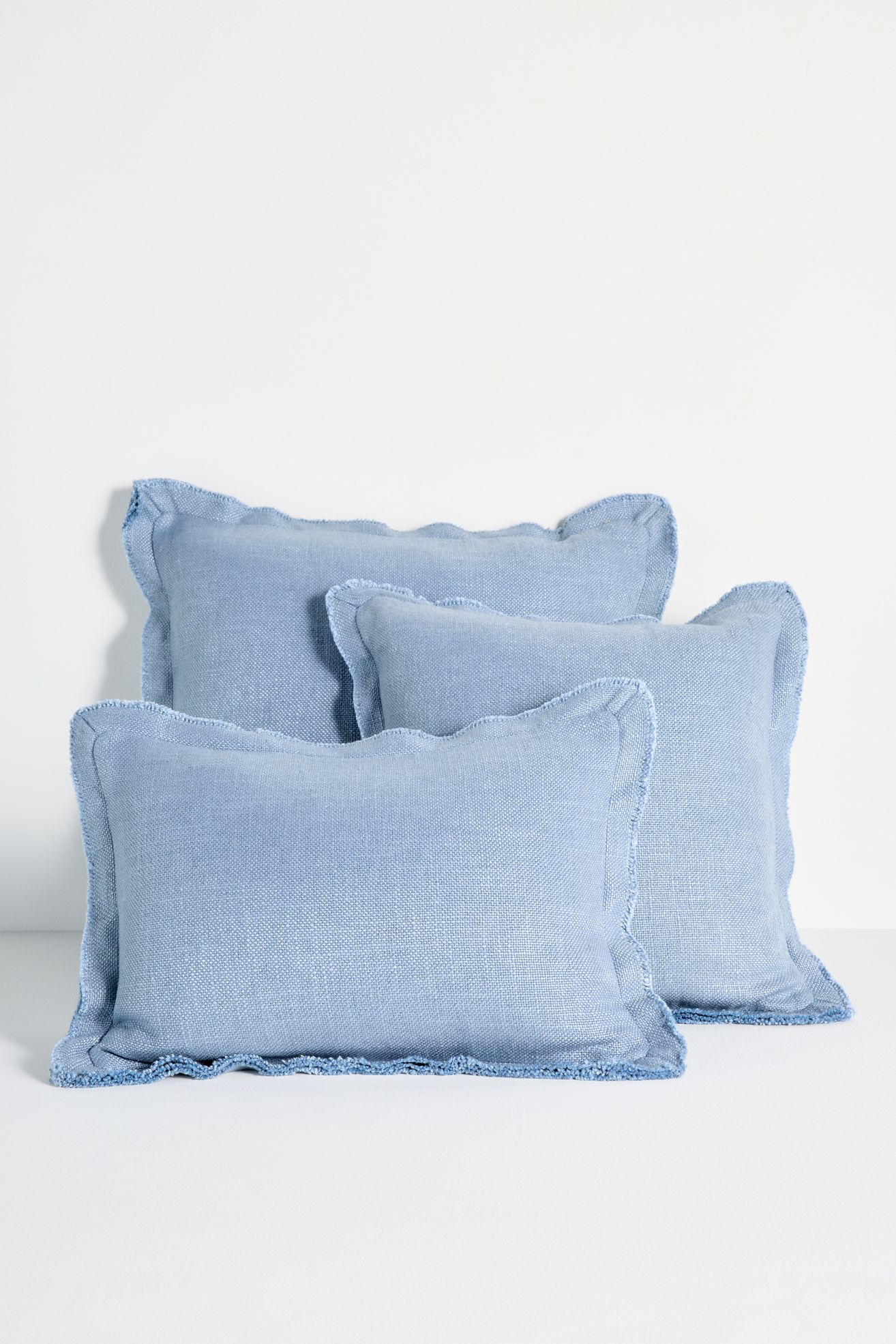 Luxe Linen Blend Pillow - French Blue, 22" X 22"