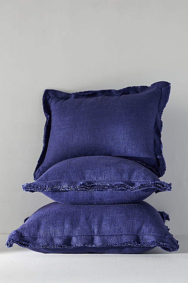Anthropologie Luxe Linen Blend Pillow In Purple
