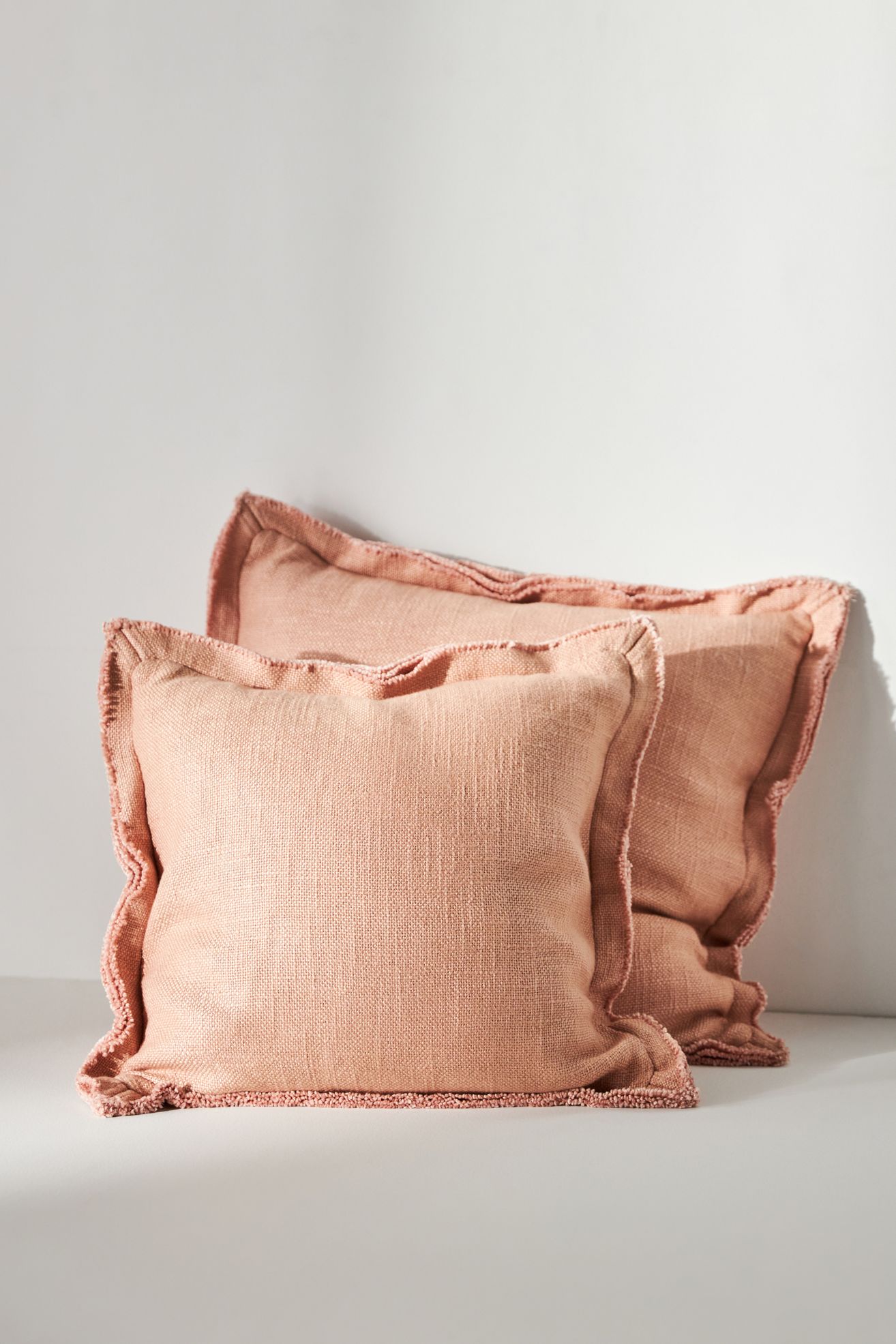 Luxe Linen Blend Pillow - Blush, 18" X 18"
