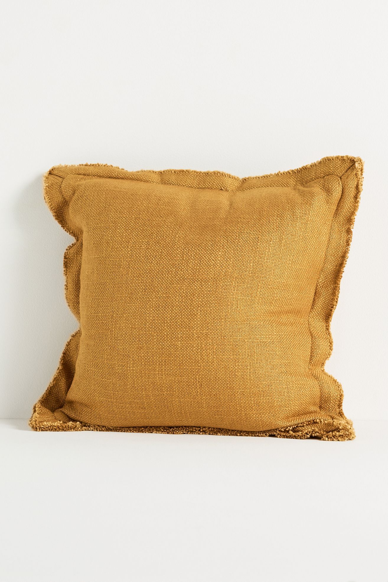 Luxe Linen Blend Pillow - Golden Ochre, 18" X 18"