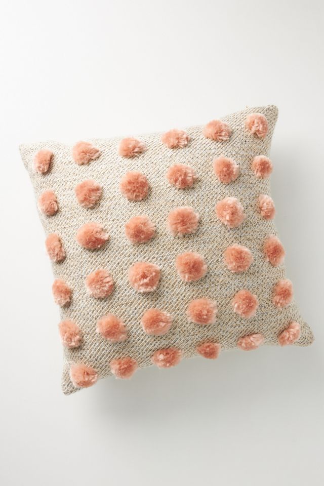 Polka Dot Pom Pillow #1