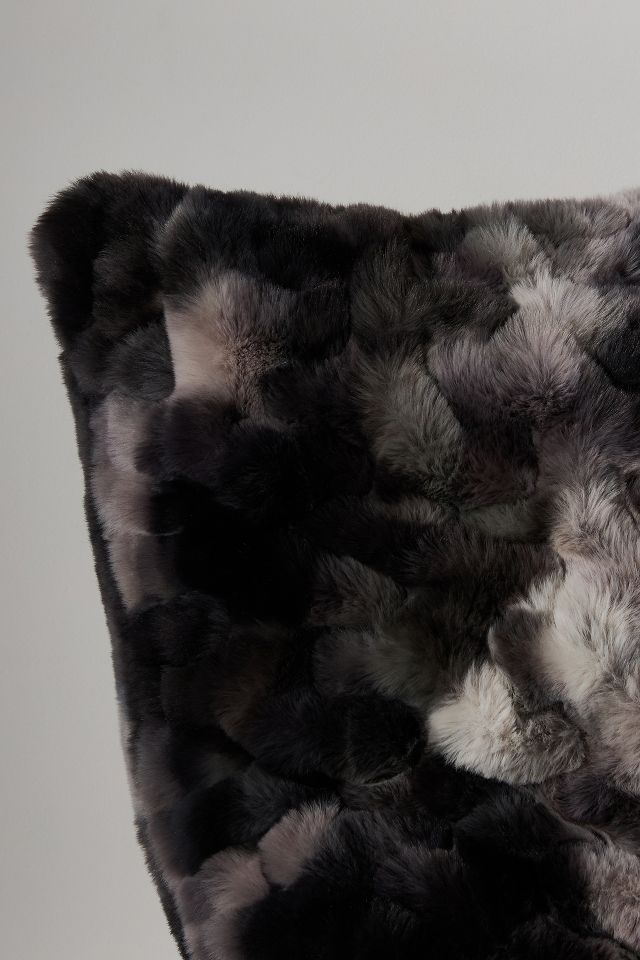 Furry black online pillows