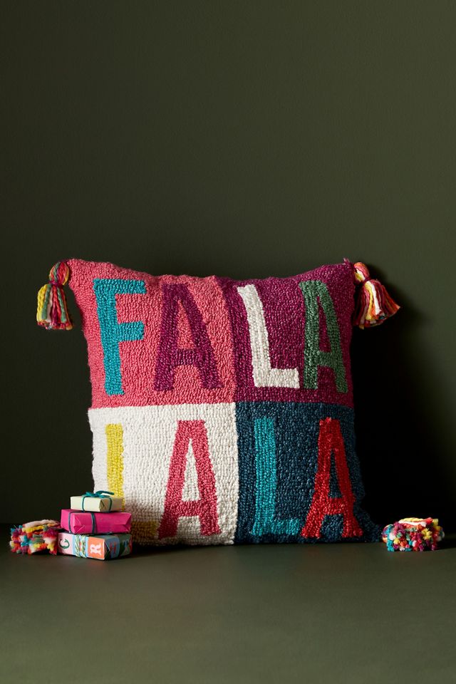 Seasons Greetings Hooked Pillow #1
