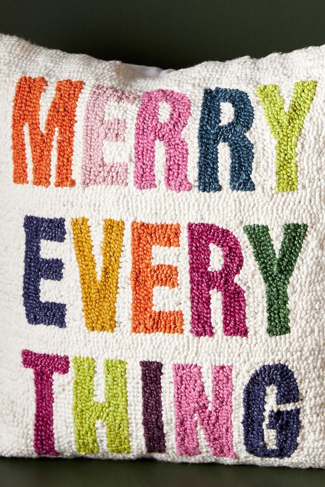 Seasons Greetings Hooked Pillow #2