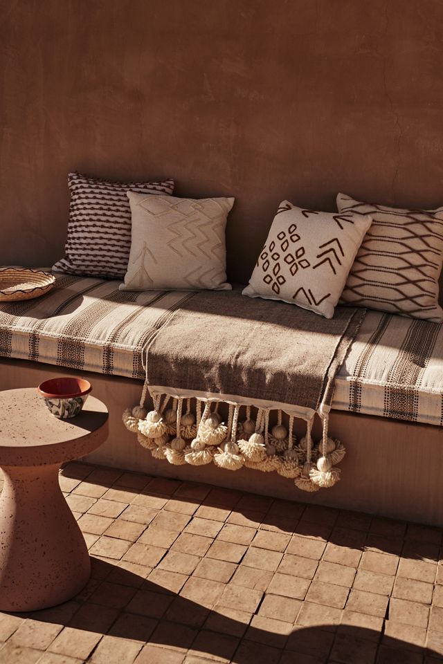 Moroccan Embroidered Linework Pillow Cover #4