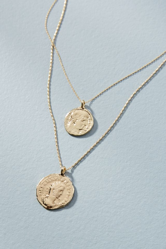 Double Coin Layered Necklace #1