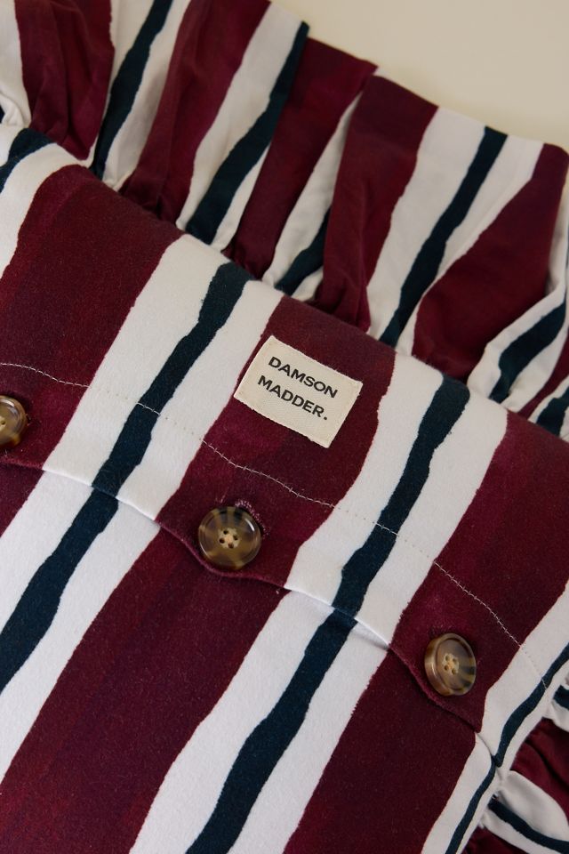 Coussin à rayures frilly Damson Madder #1