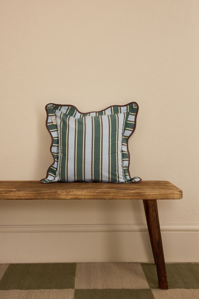 Coussin carré nœud rayé bleu TBCo #2