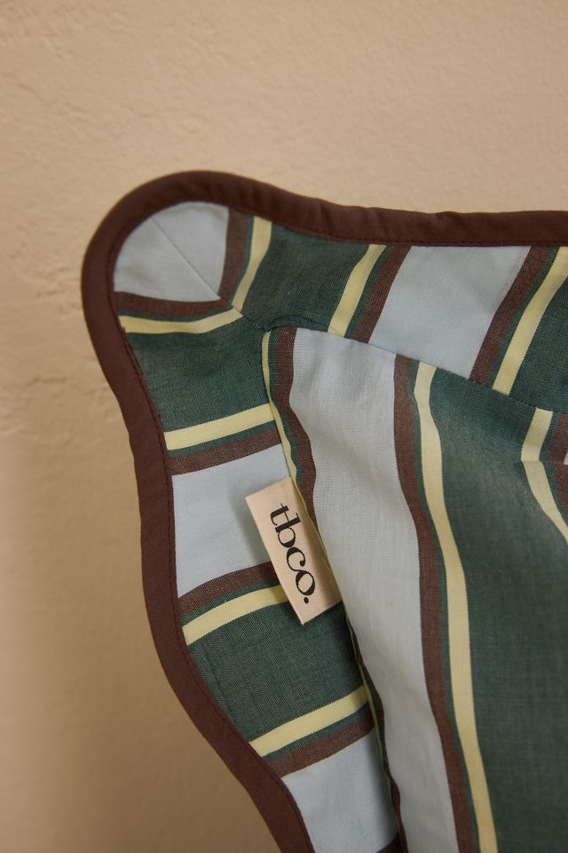 Coussin carré nœud rayé bleu TBCo #3