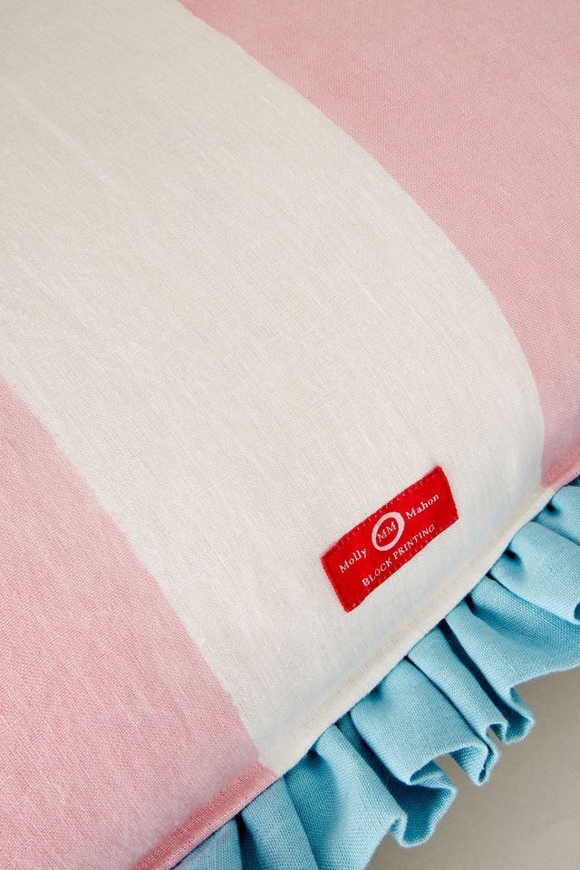 Molly Mahon Stripe Linen Ruffle Cushion #1
