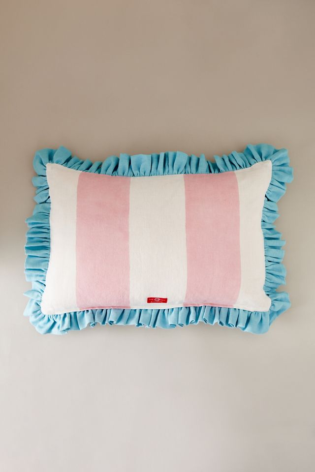 Molly Mahon Stripe Linen Ruffle Cushion