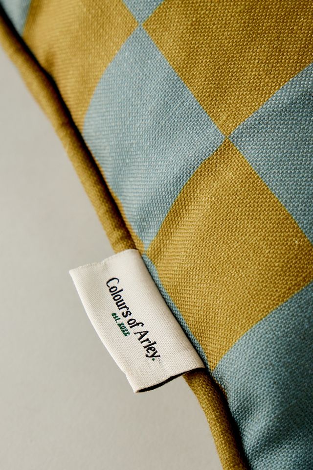 Colours of Arley Green Check Square Cushion #2