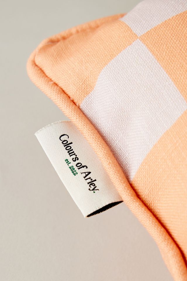 Colours of Arley Orange Check Cushion #2