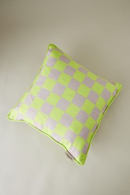 Colours of Arley Lime Check Cushion