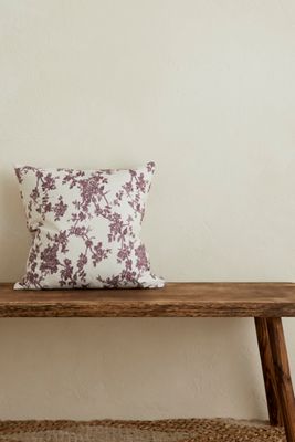 Coussin Floral Prune Aria Ellenvale Interiors