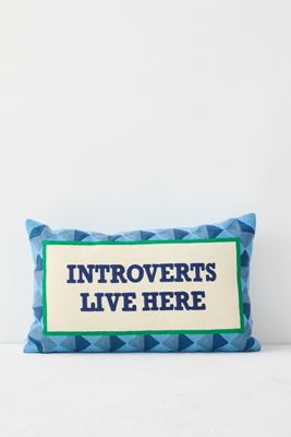 The Pillow Drop Introverts Live Here Cushion