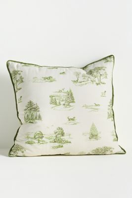 Aspen Toile Printed Cotton Pillow