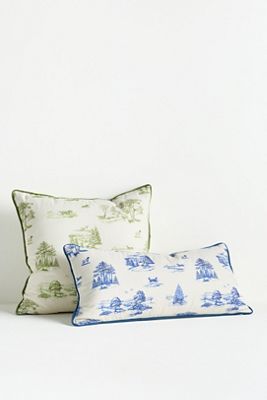 Aspen Toile Printed Cotton Pillow