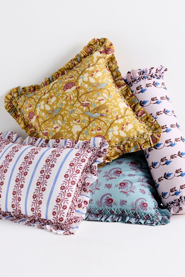 Bernadette Cotton Floral Ruffle Cushion #1
