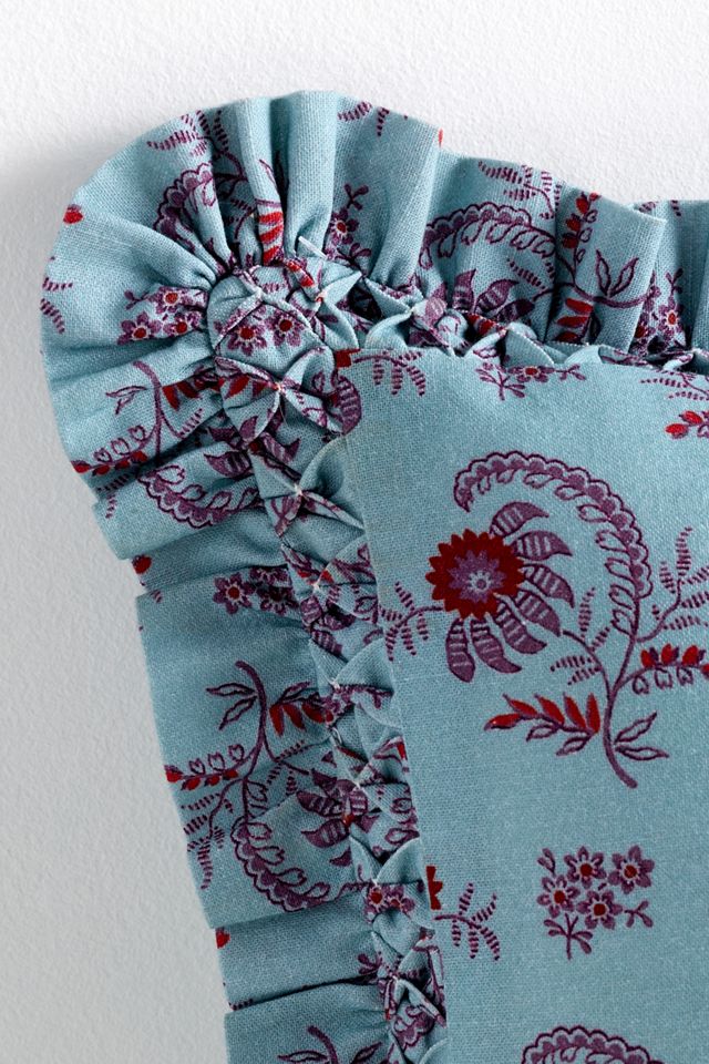 Bernadette Cotton Floral Ruffle Pillow #2