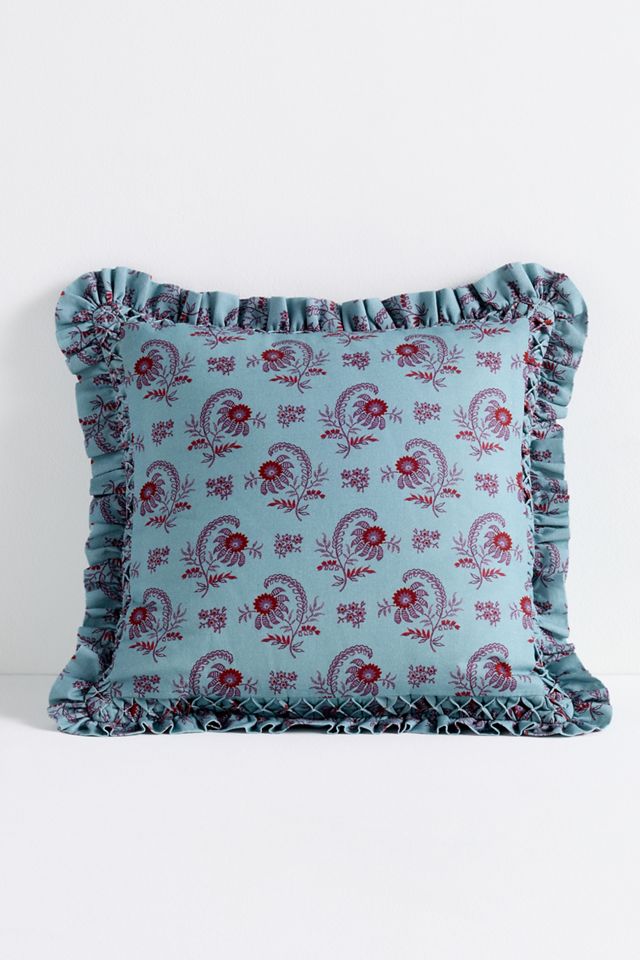 Bernadette Cotton Floral Ruffle Pillow #1