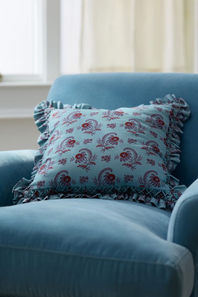 Bernadette Cotton Floral Ruffle Pillow #2