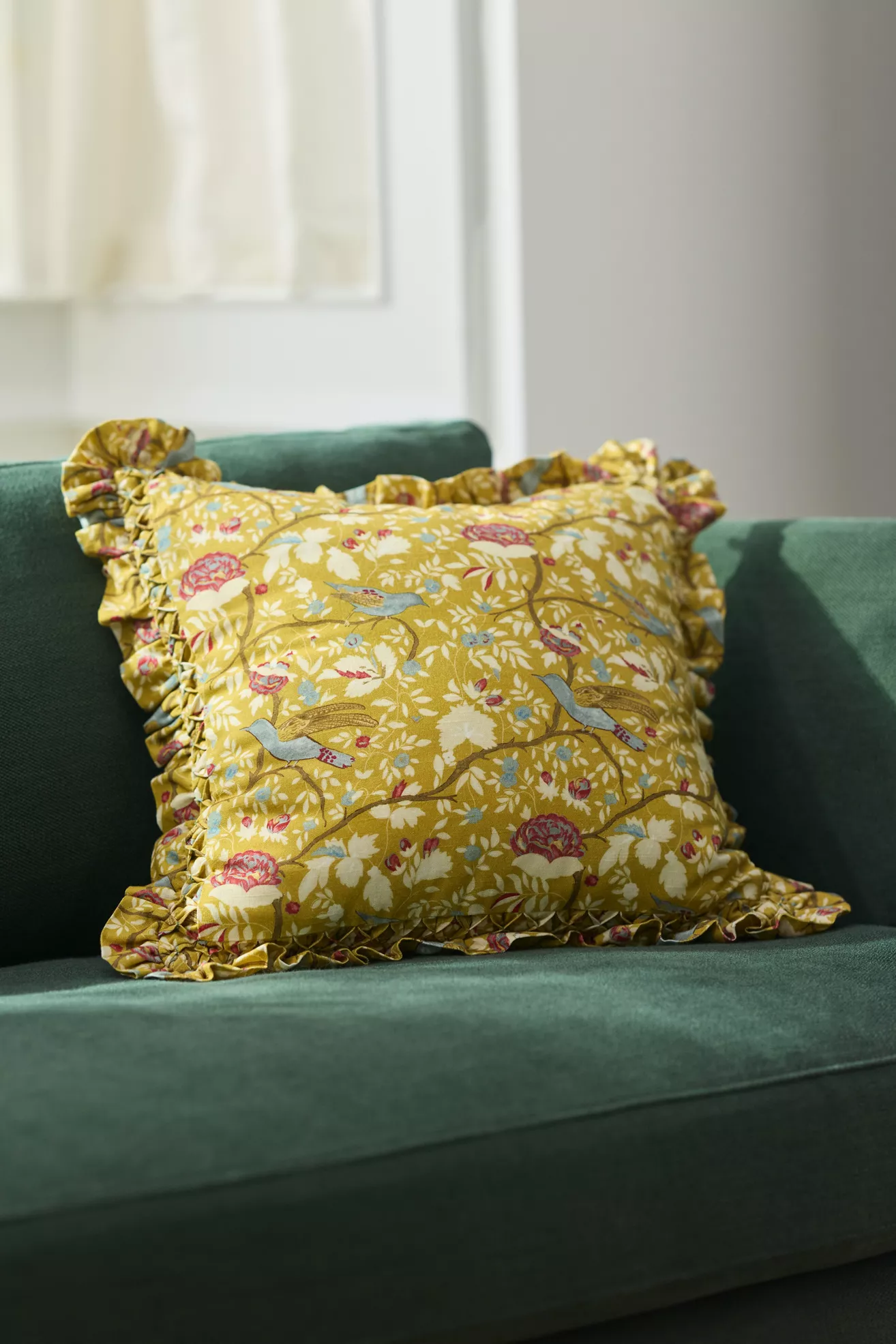 Bernadette Cotton Floral Ruffle Pillow - thumbnail 7