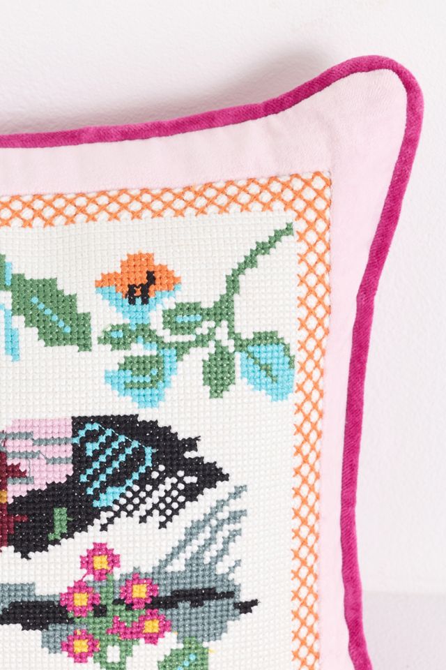 Daniella Cotton Needlepoint Novelty Pillow #2