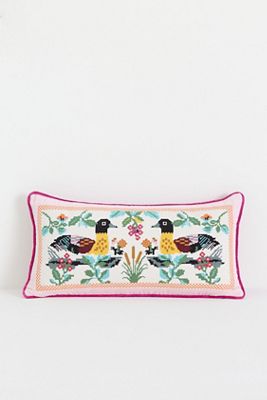 Daniella Cotton Needlepoint Novelty Pillow