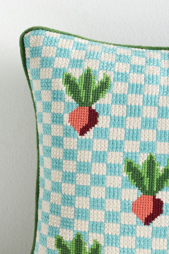 Daniella Cotton Needlepoint Novelty Pillow #2
