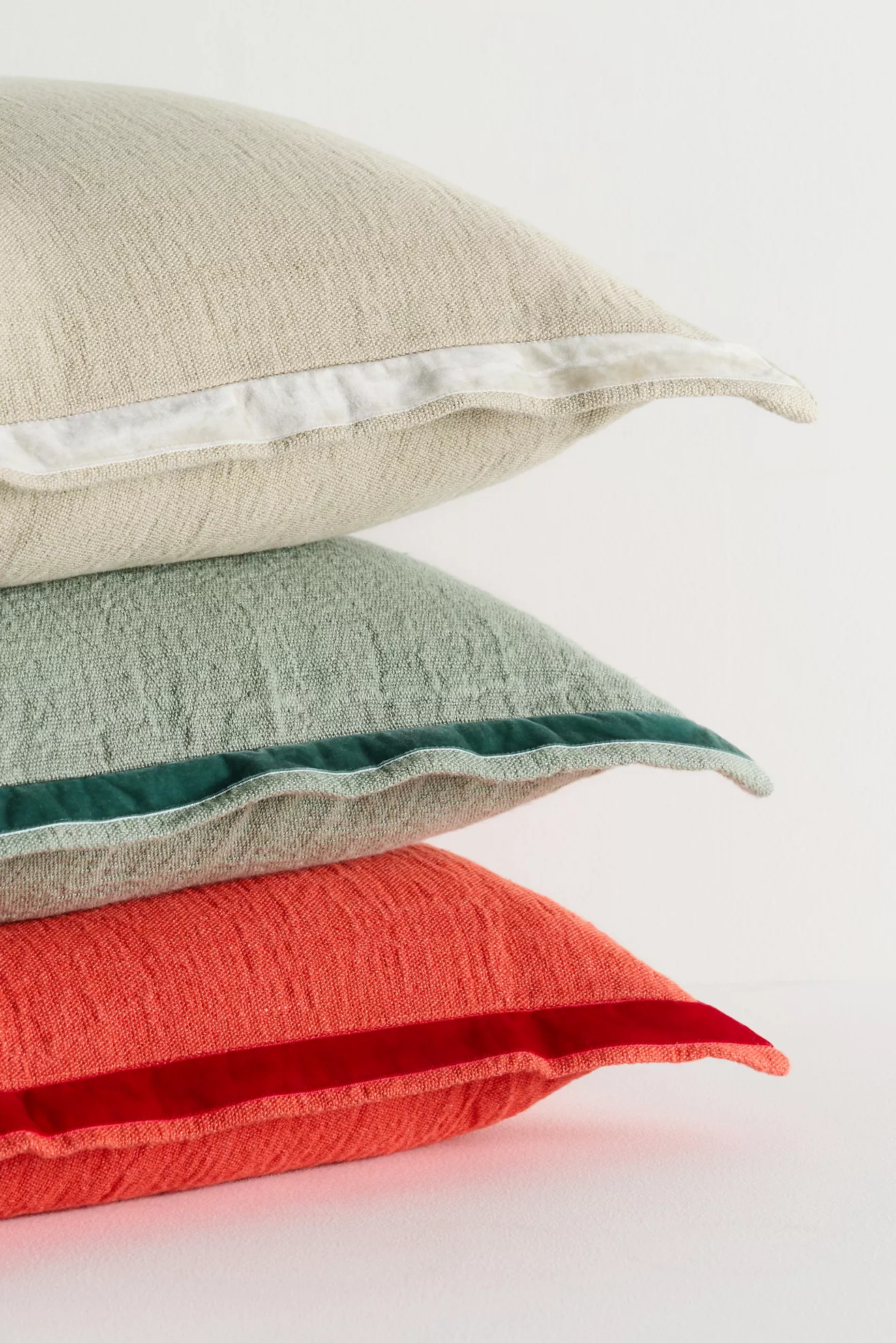 Emory Linen Velvet Bordered Pillow - thumbnail 7