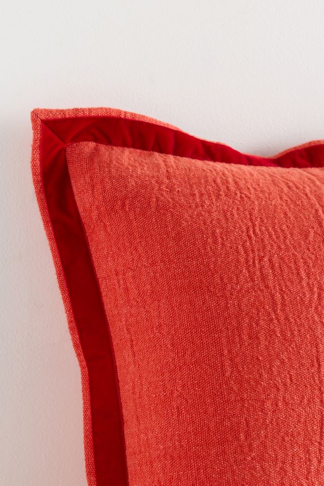 Emory Linen Velvet Bordered Pillow #7