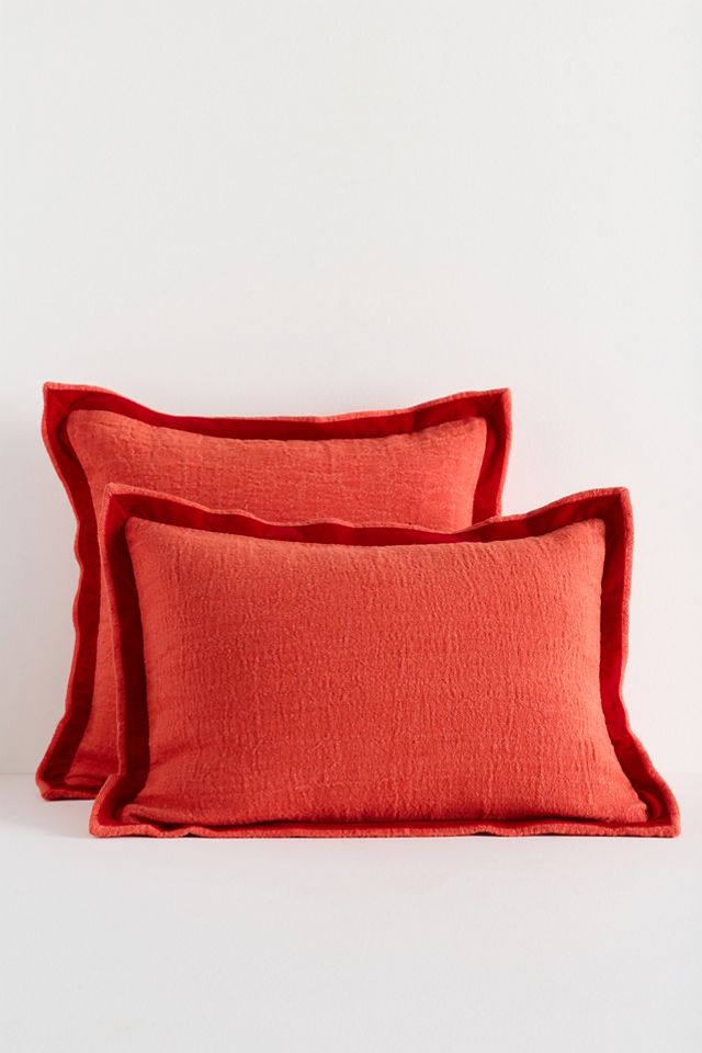 Emory Linen Velvet Bordered Pillow #1