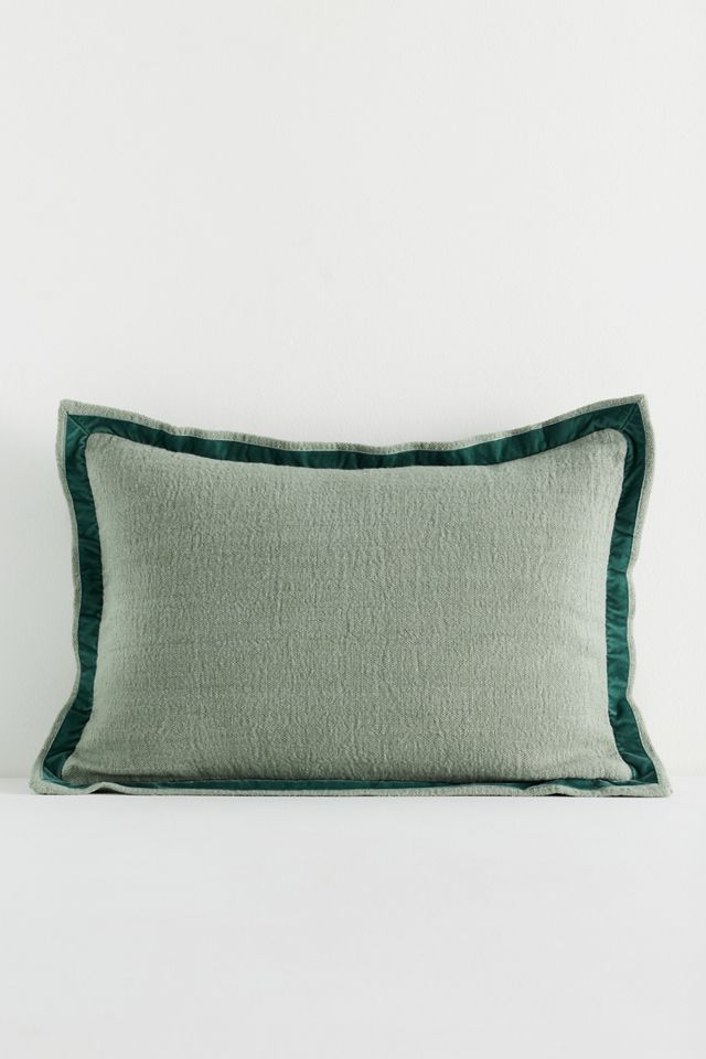 Emory Linen Velvet Bordered Pillow #2