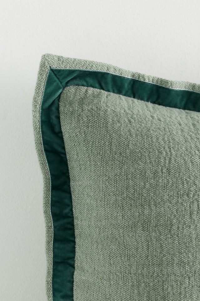 Emory Linen Velvet Bordered Pillow #3