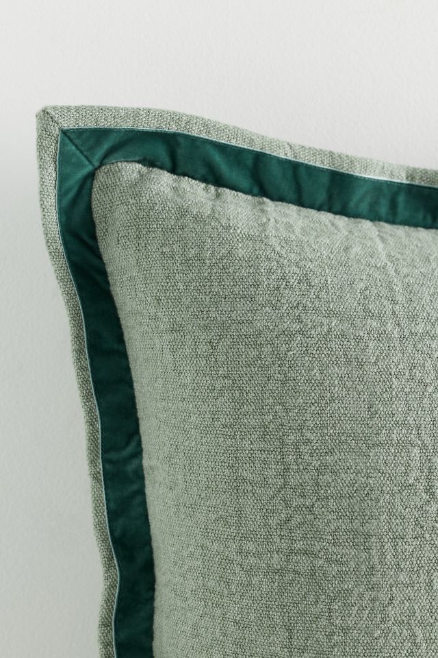 Emory Linen Velvet Bordered Pillow #5