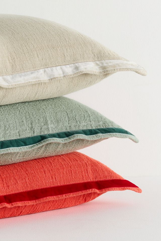 Emory Linen Velvet Bordered Pillow #8