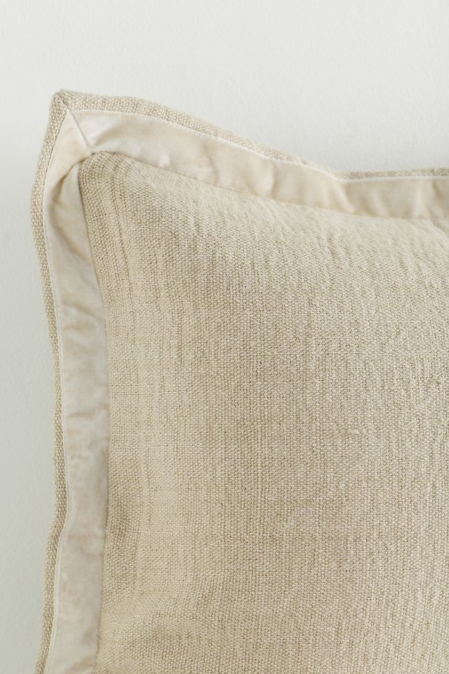 Emory Linen Velvet Bordered Pillow #3