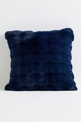 Scallop Carved Faux-Fur Pillow