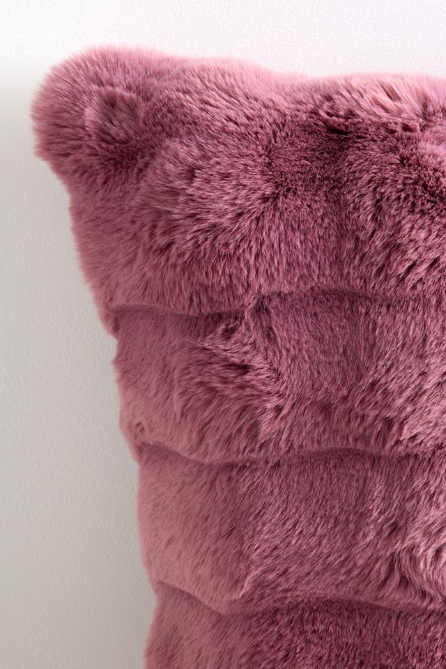 Scallop Carved Faux-Fur Pillow #2