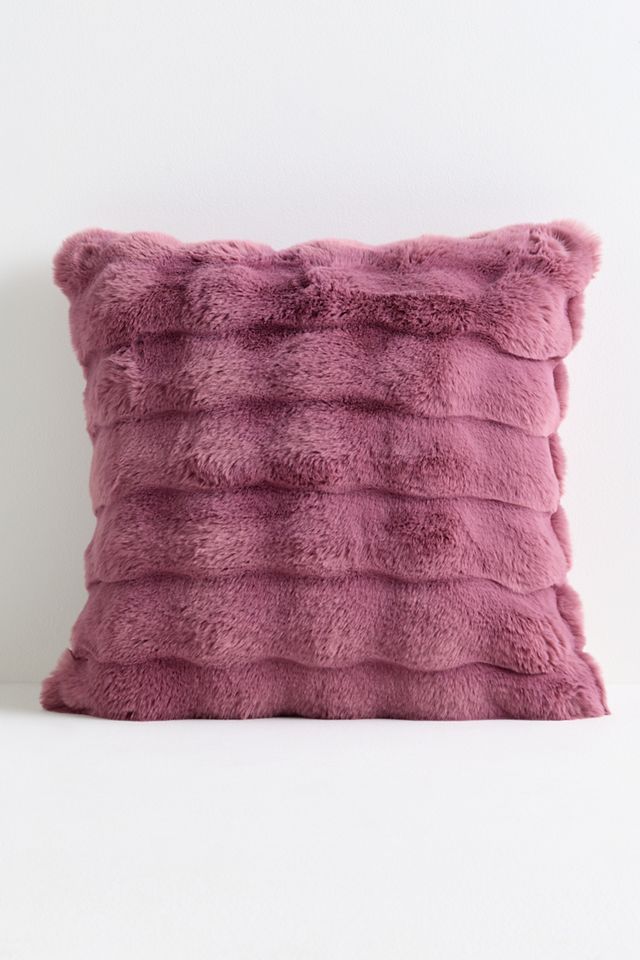Scallop Carved Faux-Fur Pillow #1