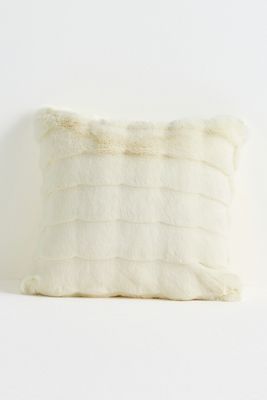 Scallop Carved Faux-Fur Pillow