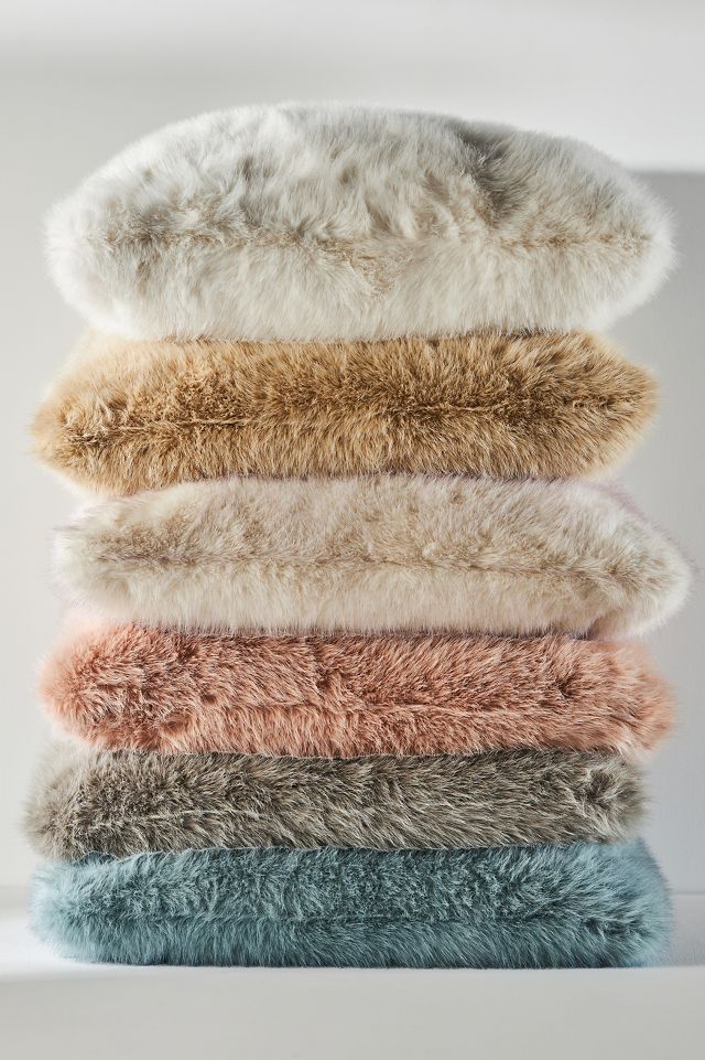 Marisa tipped faux fur pillow best sale