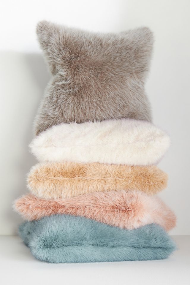 Chloe Tipped Faux-Fur Pillow #4