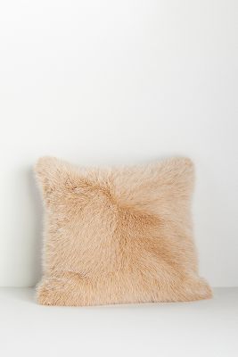 ANTHROPOLOGIE CHLOE TIPPED FAUX-FUR PILLOW 